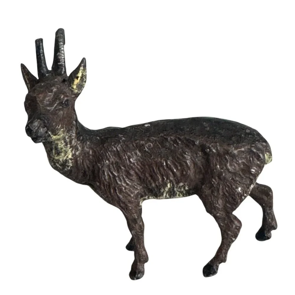 Antique Vienna Bronze Roe Deer Figurine Brown Cold Painted 2 1/4" - Picture 2 of 6